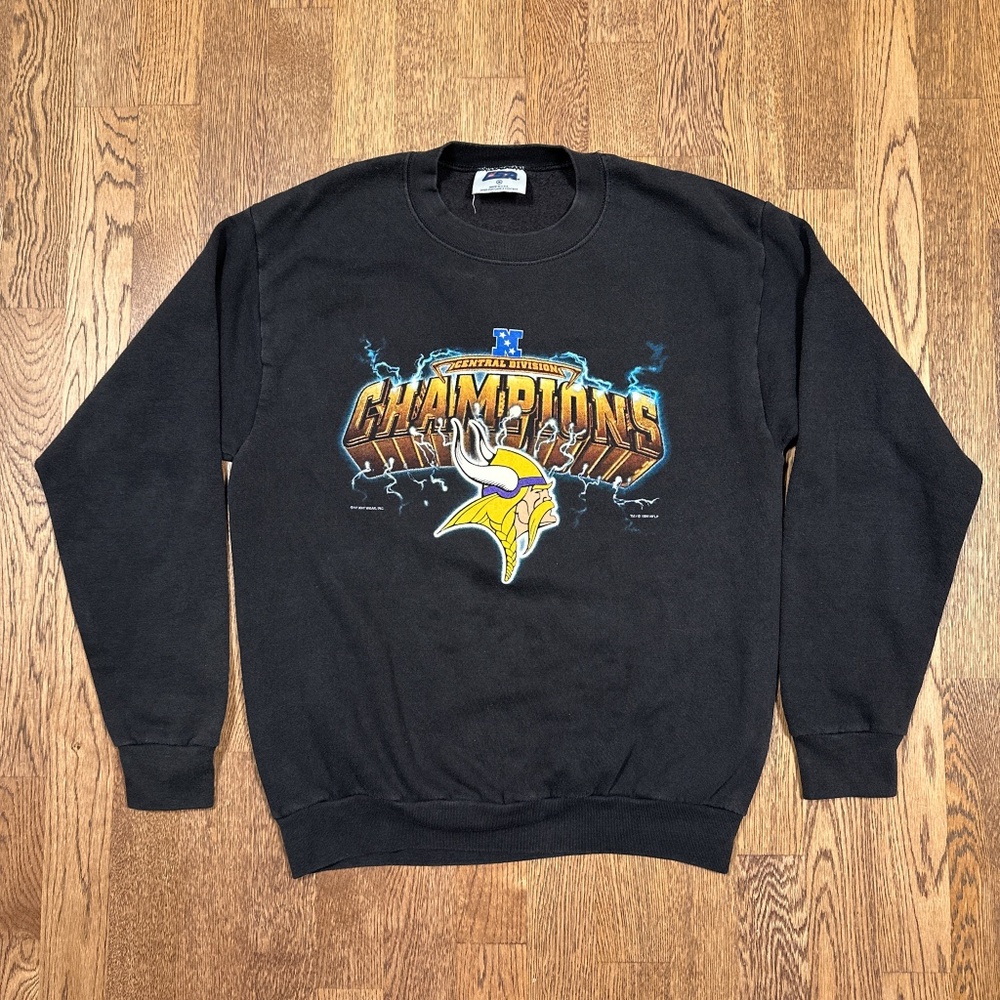 Vintage 90s Minnesota Vikings Central Division Champions USA Sweatshirt Mens M